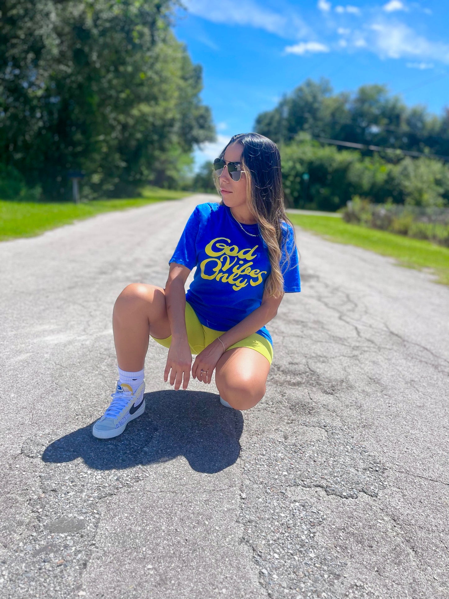 God Vibes Only Unisex T-shirt Royal Blue & Yellow LIMITED EDITION