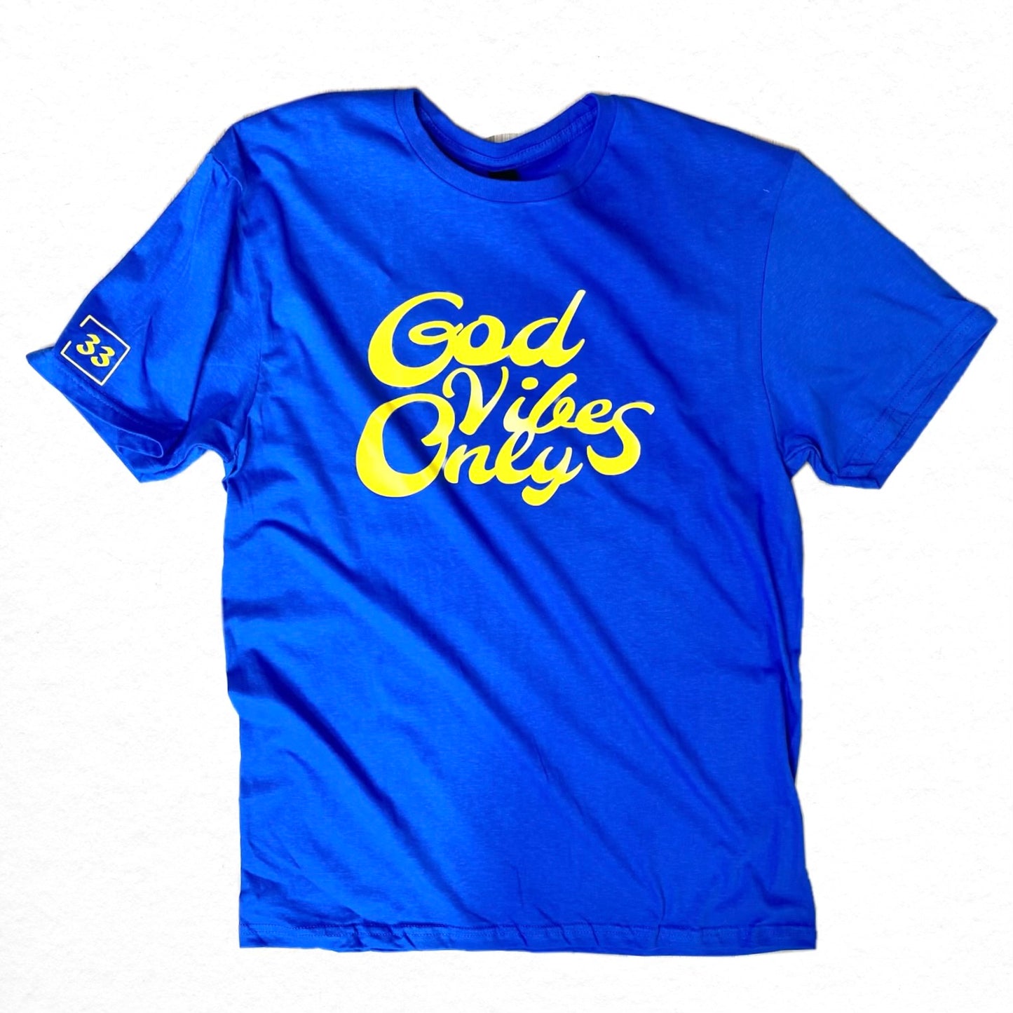 God Vibes Only Unisex T-shirt Royal Blue & Yellow LIMITED EDITION