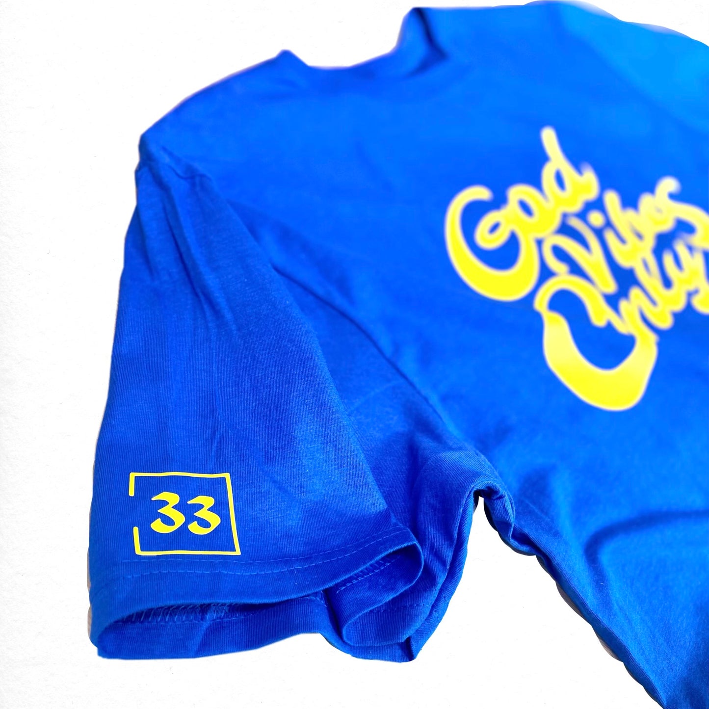 God Vibes Only Unisex T-shirt Royal Blue & Yellow LIMITED EDITION