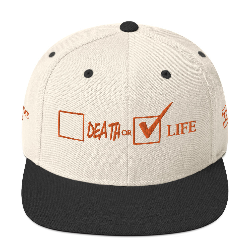 CHOOSE LIFE.Snapback Hat