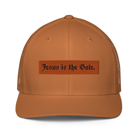 Jesus is the Gate. Closed-back trucker cap